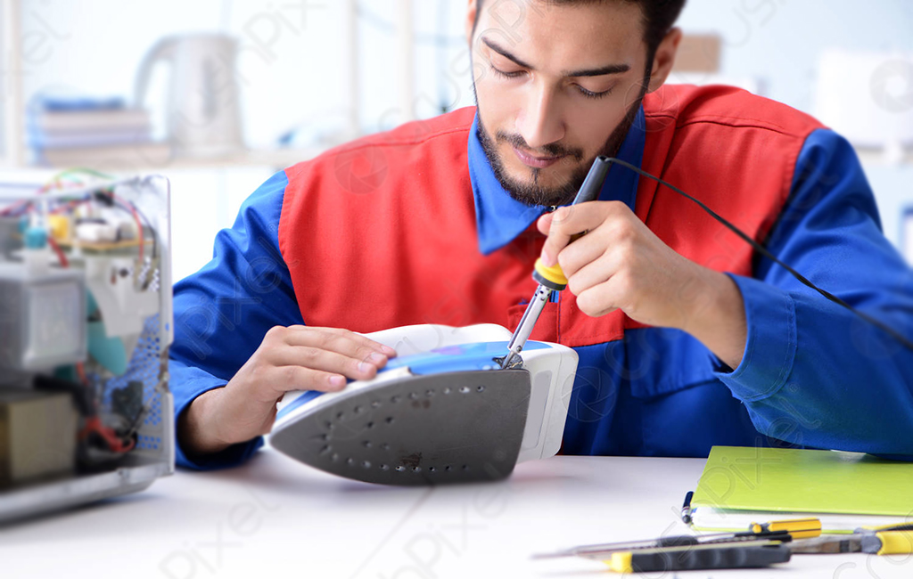 man repairman repairing iron service 369010